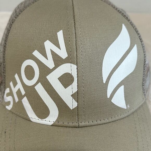 BOCO Cap Hat Unisex Snapback Color Tan SHOW UP Truckers White Gear Fleet Feet - Picture 2 of 10